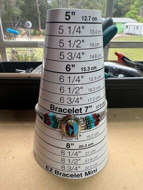 Multi-Row Inlay Cuff Bracelet with Turquoise, Red and Black Accents